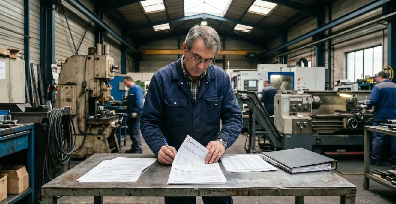 Responsable d'un site industriel qui analyse sa facture d'électricité face à des équipements de production en activité